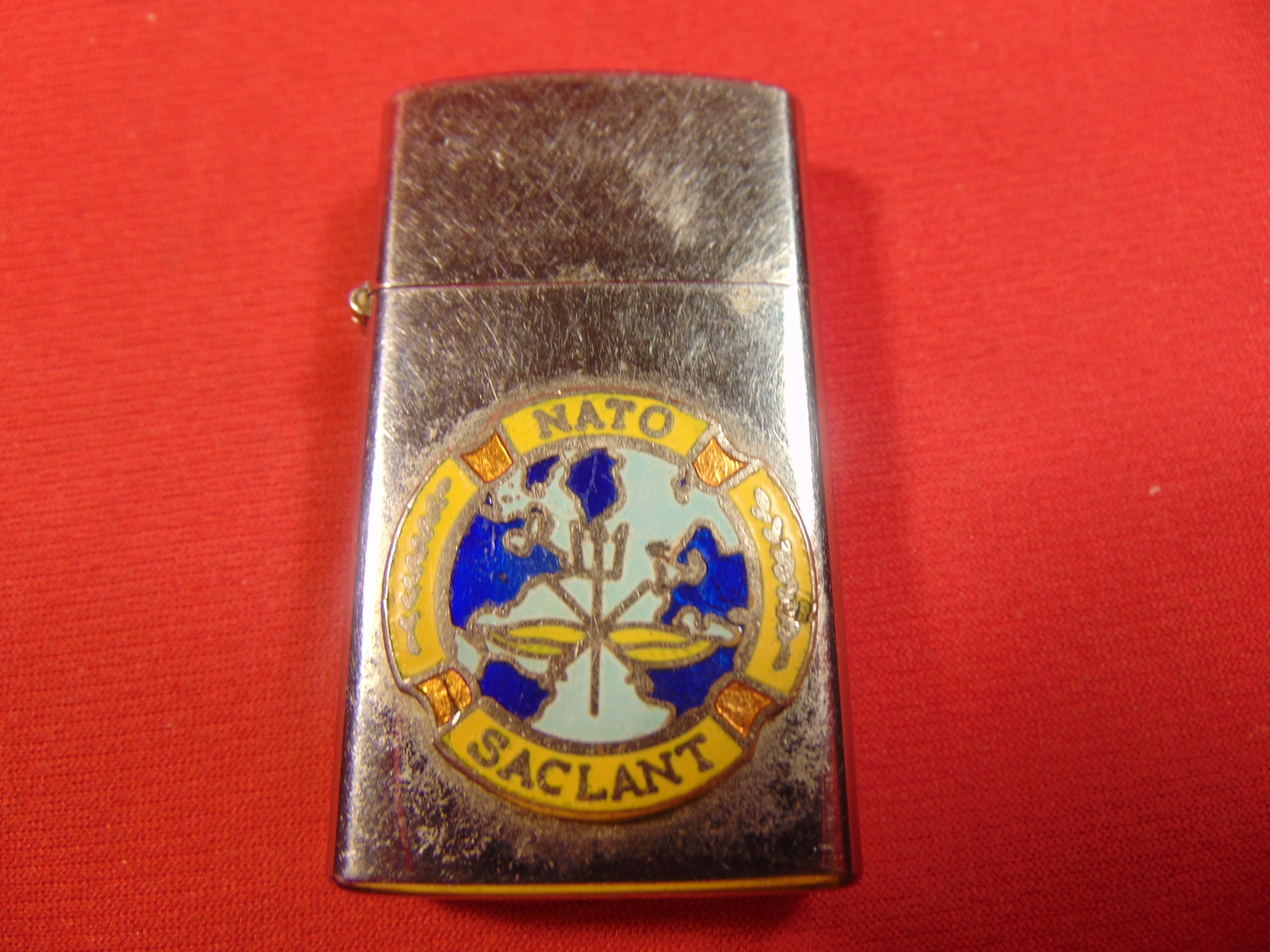 Old, Vulcan Lighter, with NATO, SACLANT Medallion on Front & Back ...