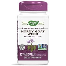 Nature&#39;s Way Horny Goat Weed 500 mg per Serving 60 Vegan Capsules - $33.87