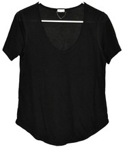 Garage Women's Sheer Black Jersey Knit Short Sleeve Shirt Size M
