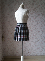 Black and White Plaid Skirt School Mini Plaid Skirt Women Girl Plus Size image 4