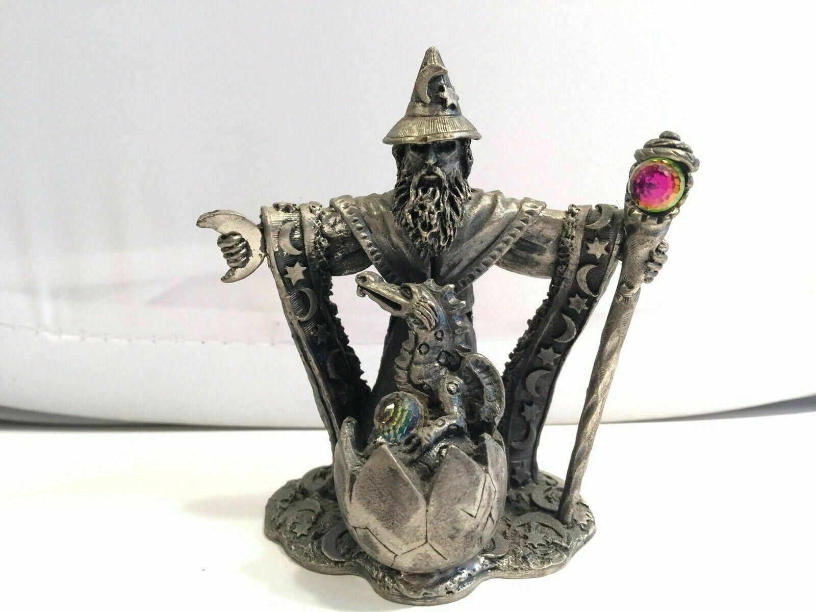 WAPW Pewter Figurine Protector Of The Young Dragon Wiz Roger Gibbons