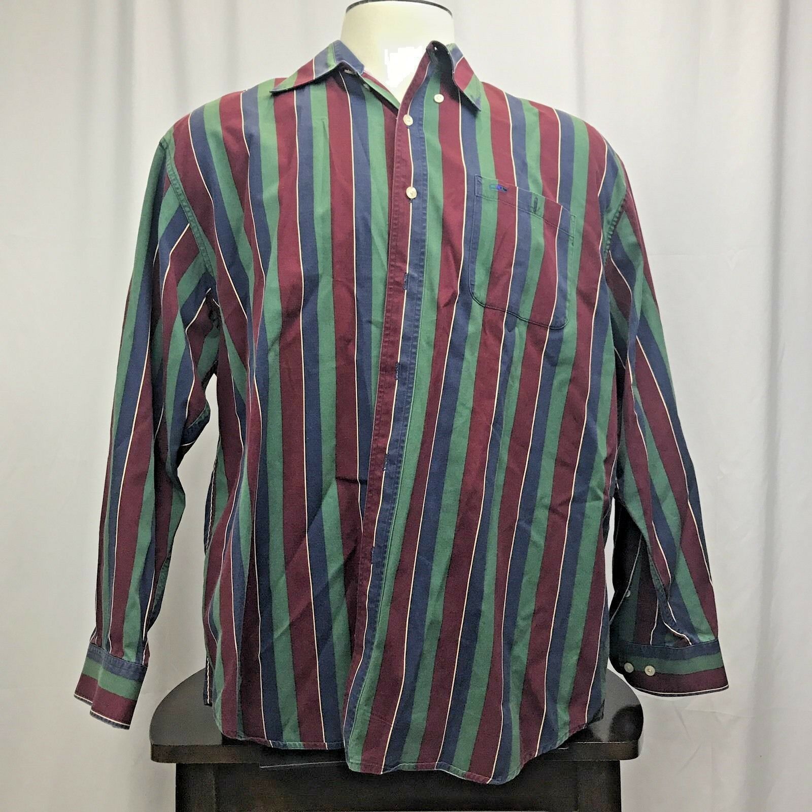 ALEXANDER JULIAN COLOURS Mens XL Long Sleeve Striped Button Down Shirt ...