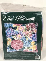 Elsa Williams Vintage Nan Bombard Floral Almohada Bordados Tapicería Hecho En Eu - $53.89