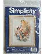 New Simplicity Stitchery Embroidery Crewel Kit Butterflies &amp; Blossoms Le... - $14.99