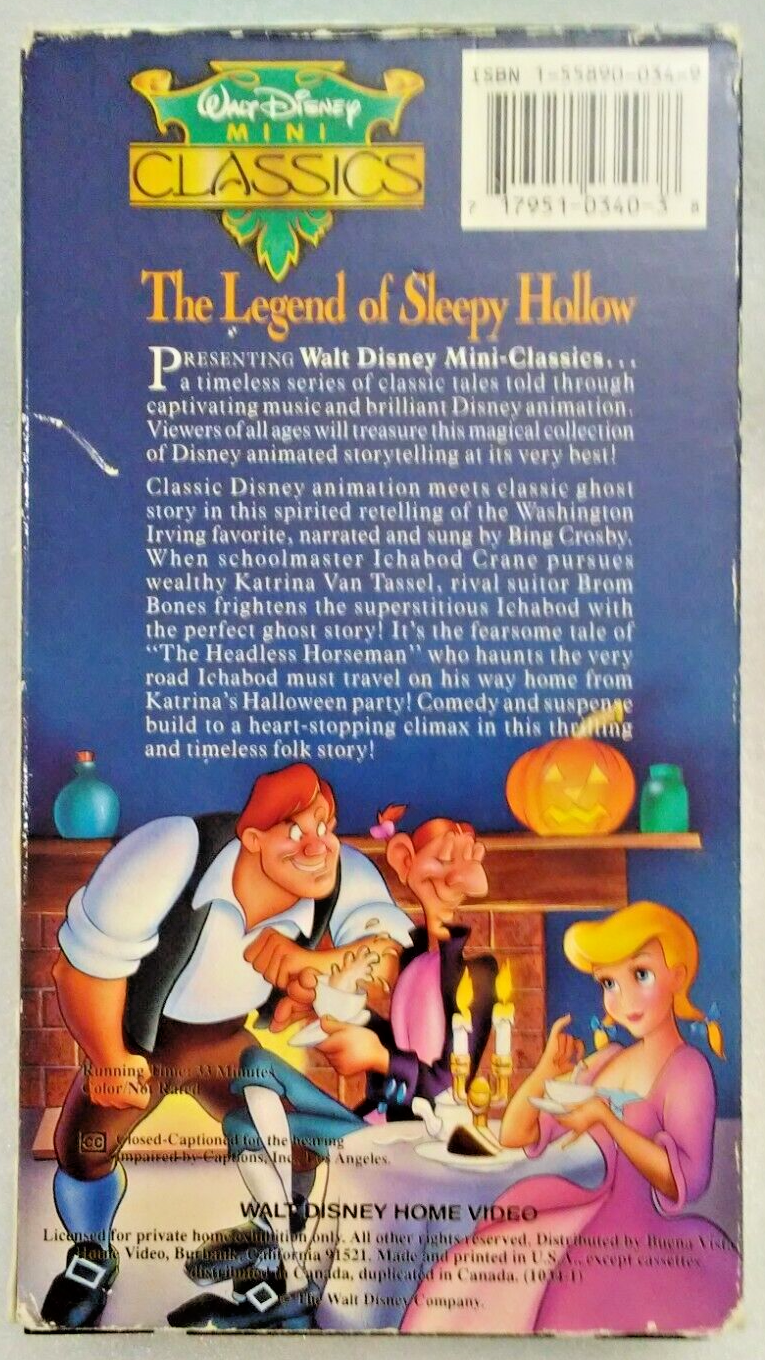 VHS Disneys Favorite Stories - The Legend of Sleepy Hollow (VHS 1994 ...