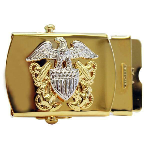 GENUINE U.S. NAVY USN BELT BUCKLE OFFICER GOLD Other Clothing