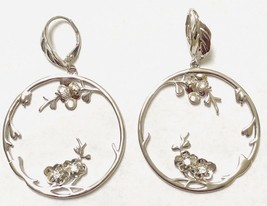 Aneri SS 1/10 cttw Diamond Flower Hoop Earrings - $99.99