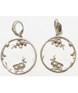 Aneri SS 1/10 cttw Diamond Flower Hoop Earrings - £82.35 GBP