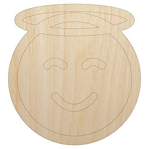 Angel Face Halo Emoticon Unfinished Wood Shape Piece Cutout for DIY Craft Projec