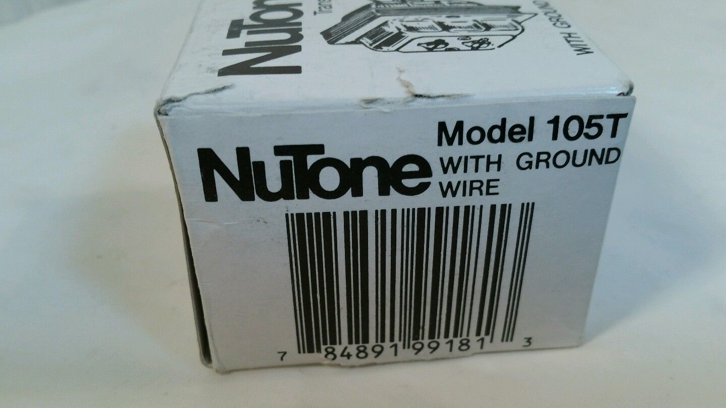 Nutone Model 105T Doorbell Transformer With Ground Wire NOS (BD