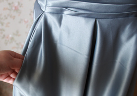 GRAY Taffeta Skirt Lady High Waist Taffeta Skirt Maxi Party Prom Skirt Plus Size image 4