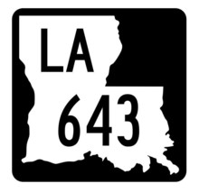 Louisiana State Highway 643 Sticker Decal R6028 Highway Route Sign - $1.45+