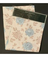 Laura Ashley Juliette Fabric Table Runner Blue Beige Floral Stripes 13 x 72 - $29.69