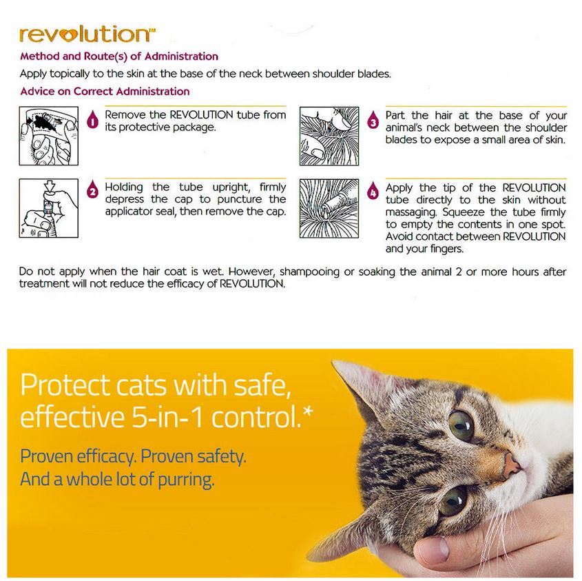 Revolution Cats Dewormer And Flea Control Spot On All In One Ear Mites