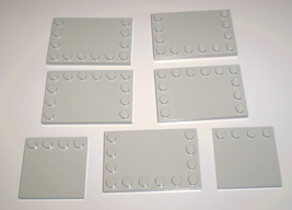 7 Used LEGO 4 x 6  - 4 x 4 Gray Tile With Studs on Edges Plate 6180 - 6179 - $9.95