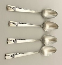 Caprice Nobility Plate by Oneida Teaspoons Vintage MCM 1937 Lot of Four - $19.68