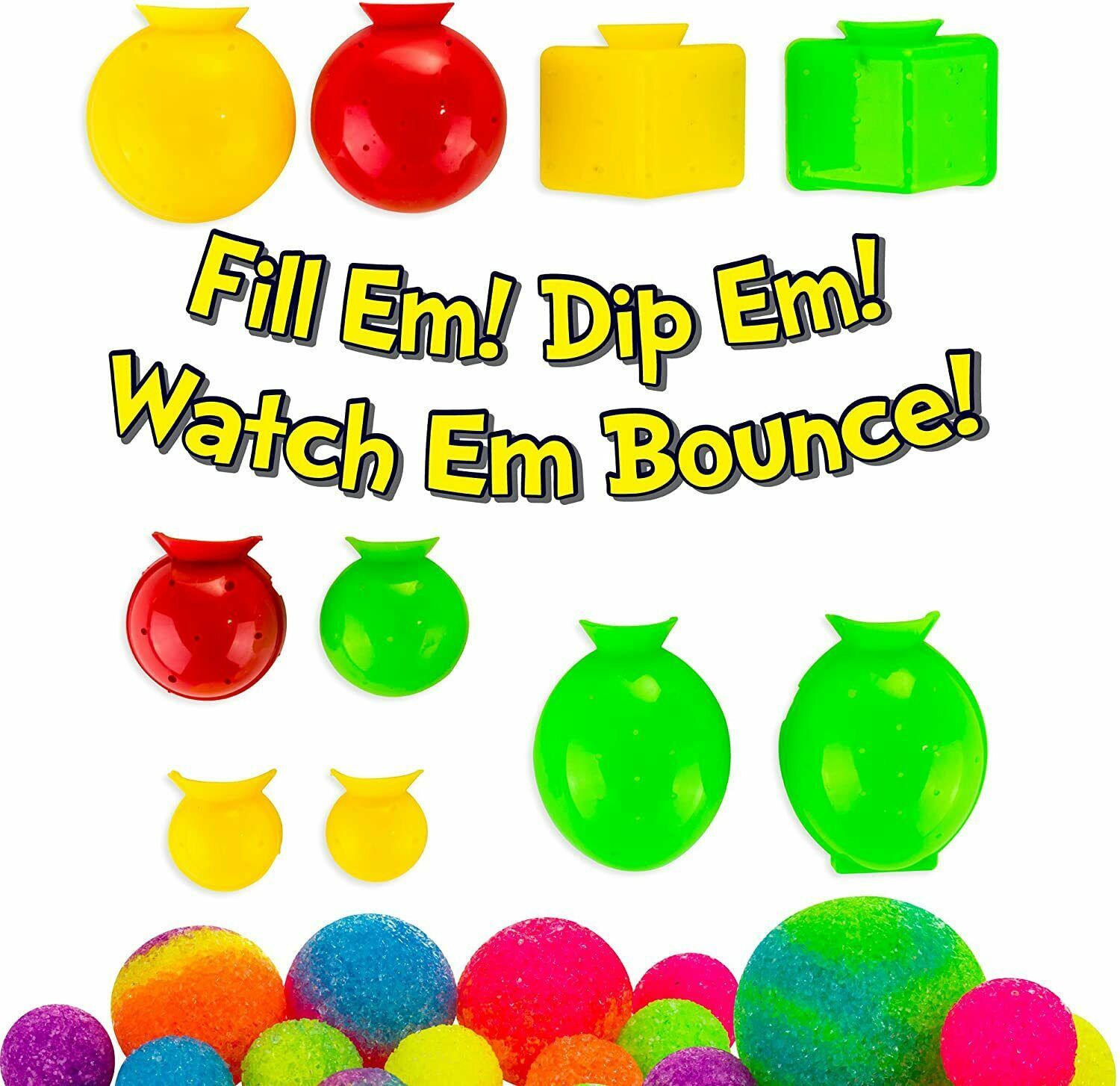 Nice! Bouncy Ball Making Kit DIY Colorful 5 Molds 43 Balls Easy