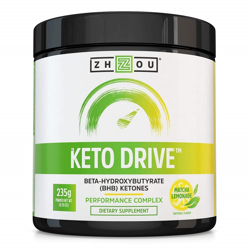 Zhou Nutrition Keto Drive BHB Salts Exogenous Ketone Performance Matcha Lemonade