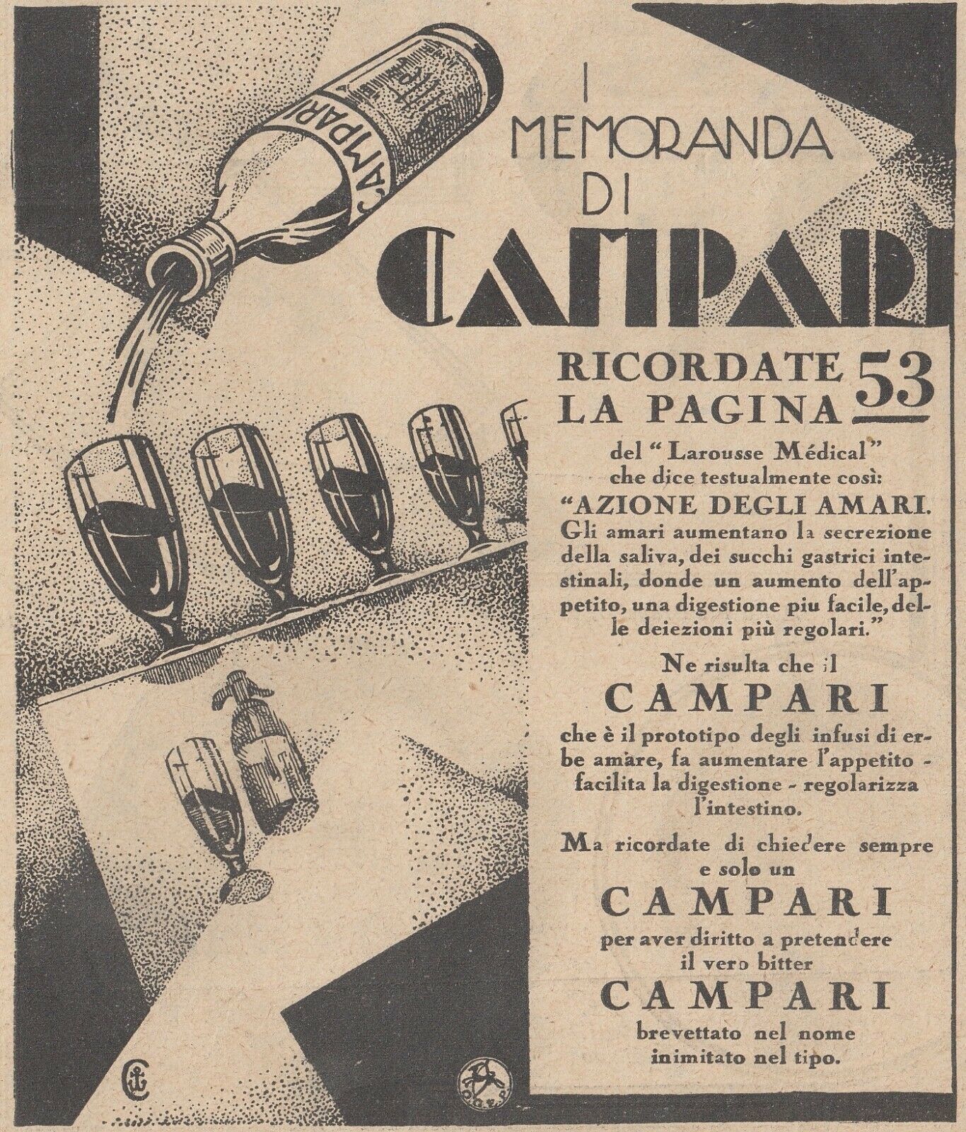 V2311 I Memoranda di CAMPARI - 1930 pubblicità epoca - Vintage ...