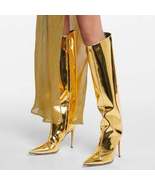 Women's High Fashion Metallic Boots | Women's Metallic Knee High Boots - $79.00