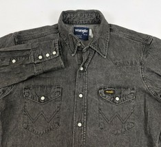 Wrangler Men&#39;s Pearl Snap Western Denim Chambray Button Shirt Size (15.5... - $22.95