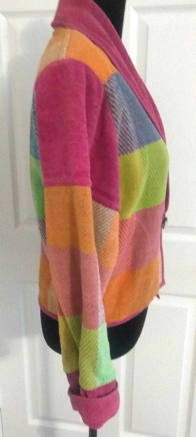Women size Medium Multicolor colorblock Jacket woven vintage 90's Pink ...