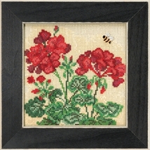 Geranium 2018 Spring Series Buttons and Beads cross stitch kit Mill Hill    - $13.50
