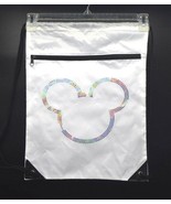 White DISNEY Mickey Mouse Polyester Metallic Drawstring Backpack - $18.80