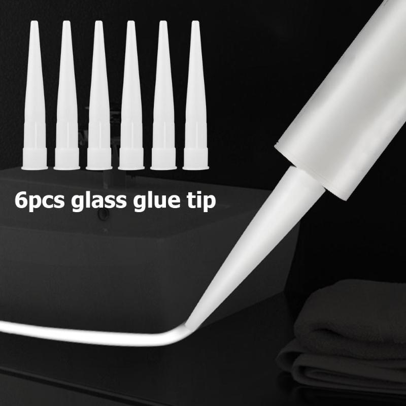 6PCS Caulking Nozzle Plastic Glass Glue Nozzle Structural Glue Mouthes Adhesive Screw Guns