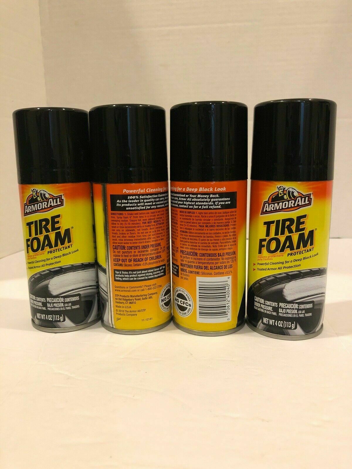 Armor All Car Truck Tire Foam Shine Protectant Aerosol Spray 4 Can 4Oz