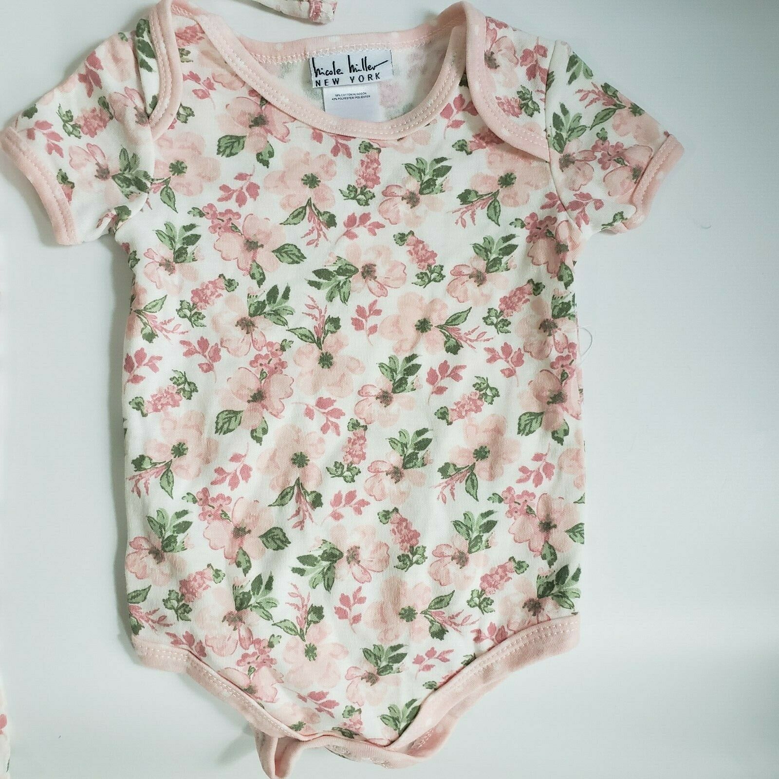 Nicole Miller Baby Floral Pink Green Matching 6-9M Pajama Set and ...