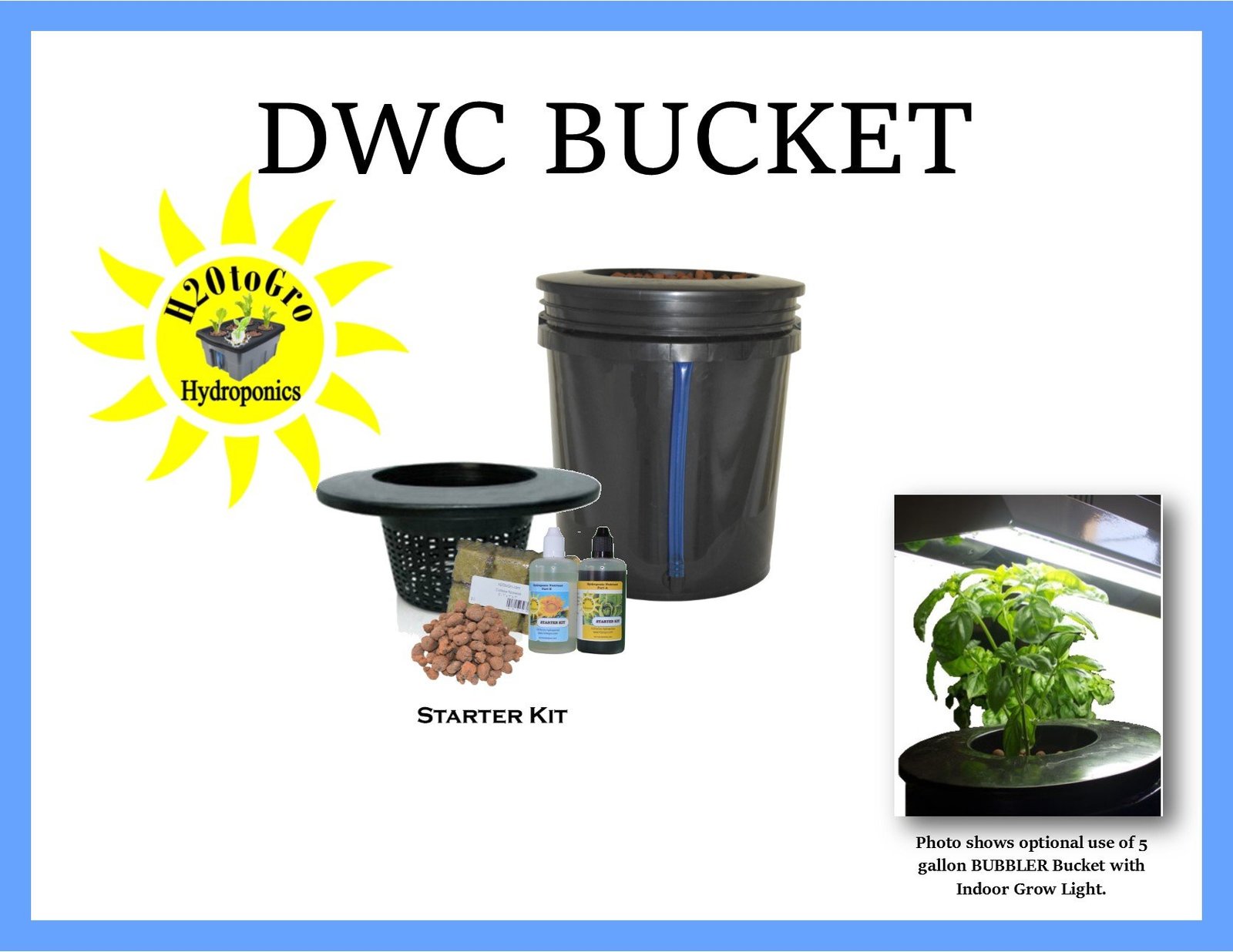 H2OtoGro DWC singlesite Hydroponic Bucket System Hydroponic Systems