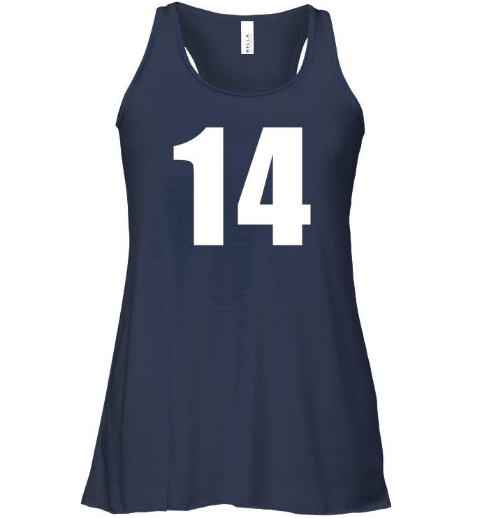 Jersey Number 14 Baseball Football Soccer Basketball Flowy Racerback ...