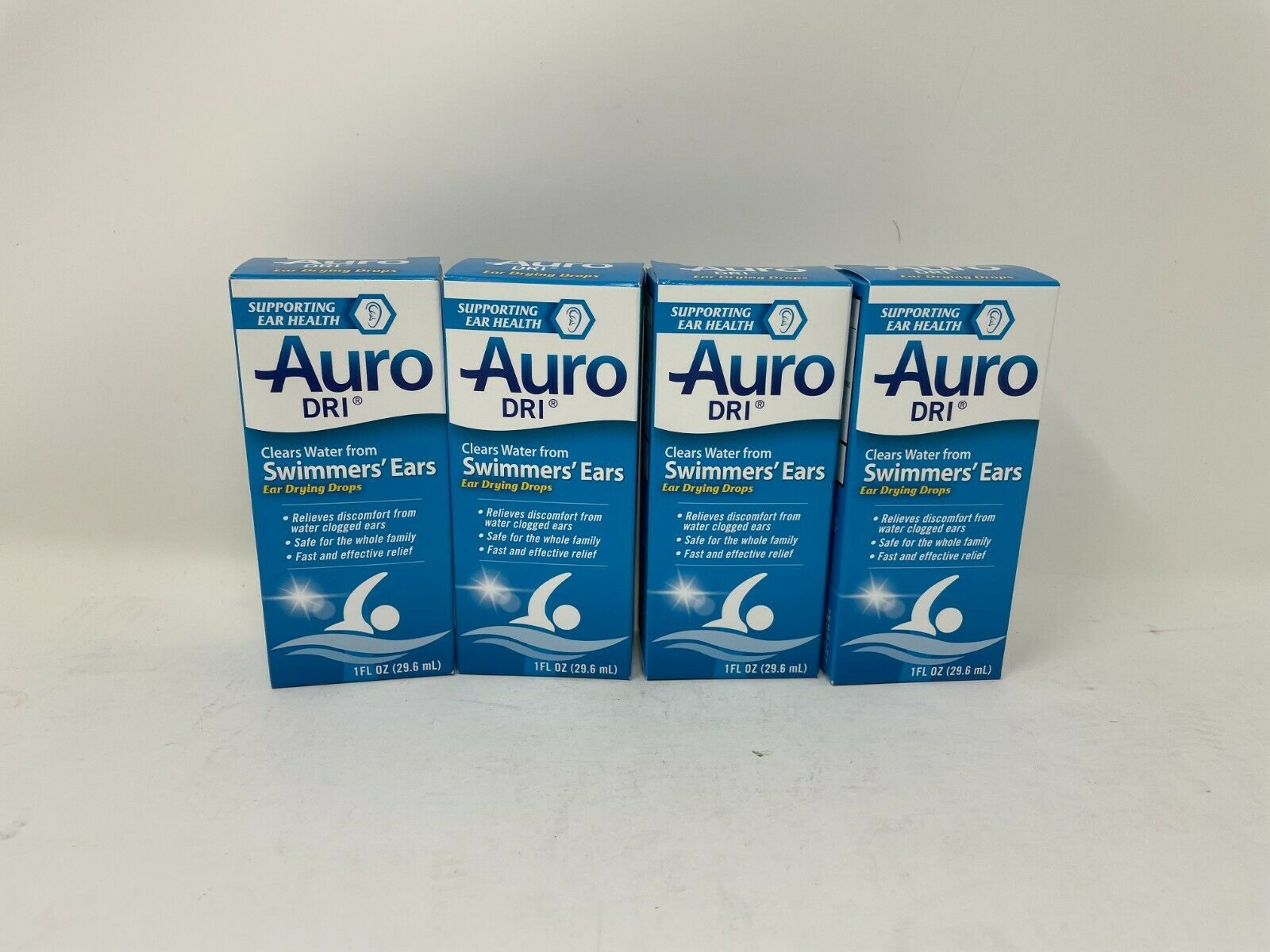 4 x Auro Dri Swimmers Ear Drying Drops Aid 1oz EXP 01/25 Ear Drops