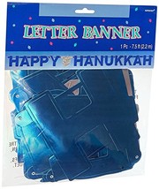amscan Joyous Hanukkah Festival Large Letter Banner Decoration, Purple, Paper, 7 - $4.99
