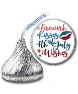 108 4th of July Wishes Kiss Favors Labels Hershey Kiss Stickers Candy Wr... - $2.99