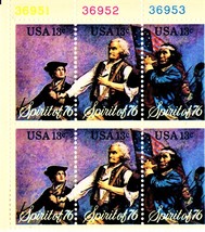 U S Stamp The Spirit of '76  - Strip of 20 MNH 1976 U.S. Postage Stamps - $12.00