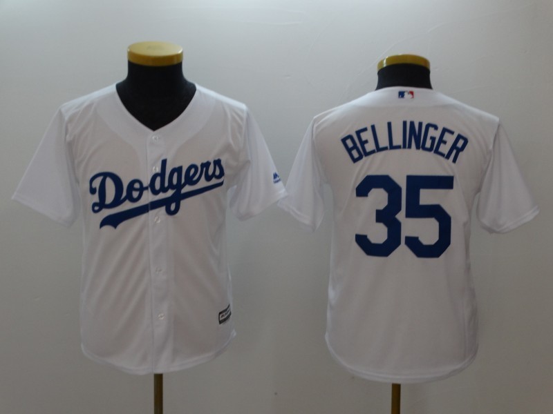 Youth Los Angeles Dodgers 35 Cody Bellinger Jersey White Baseball Sewn