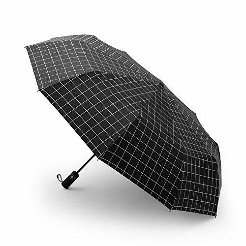 Gentle Meow Portable Folding Umbrella Sun Protection Umbrella, Black Plaid - $24.74