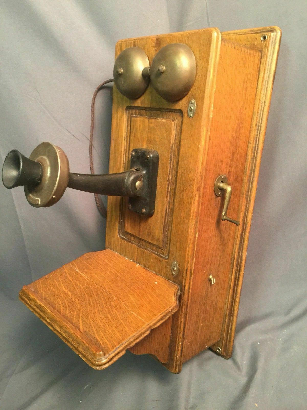 Western Electric Antique Oak Hand Crank Wood Wall Telephone Made USA ...