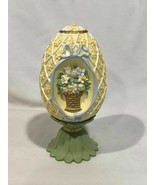 Avon Season&#39;s Treasures Egg Collection Floral Bouquet, Egg with Stand - $13.85