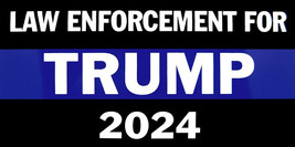 Law Enforcement For Trump 2024 Thin Blue Line Decal Bumper Sticker - $6.88