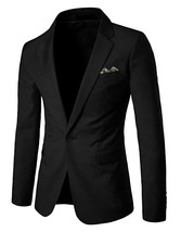 Men's Casual Sport Coat 1 Button Suit Blazer Slim Fit Lightweight Jacket - XL