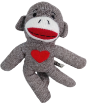 Dan Dee Sock Monkey 10" Plush Stuffed Animal Doll Red Heart Valentine - $9.69