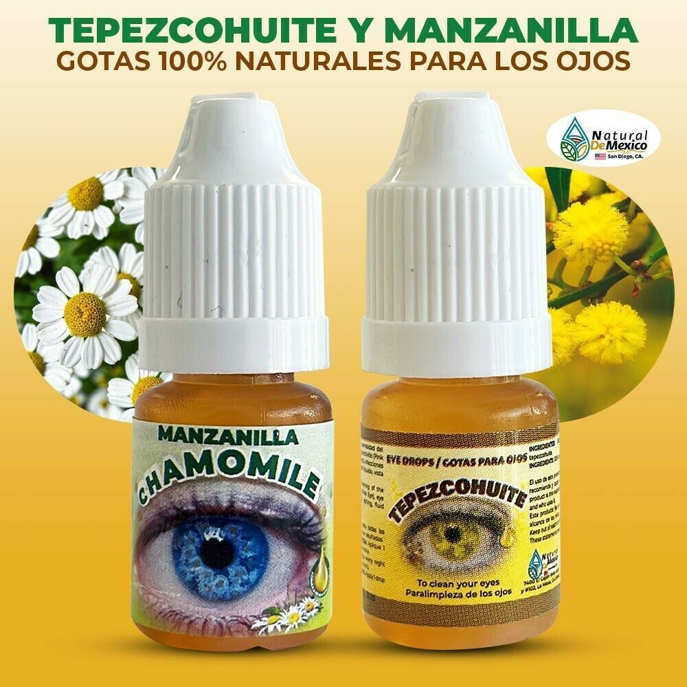 Natural Manzanilla & Tepezcohuite Gotas para Ojos Reliever Eye Drops