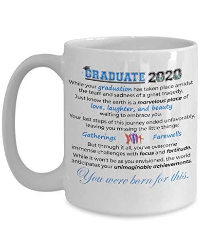 PixiDoodle 2020 Graduation Coffee Mug - Graduate 2020 (15 oz, White)