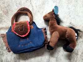 Plush Pony Purse!  Great for Kids!  Denim purse with Bay Horse Plush image 2