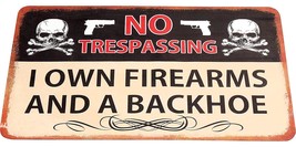 No Trespassing I Own Firearms and a Backhoe Door Mat - $30.92