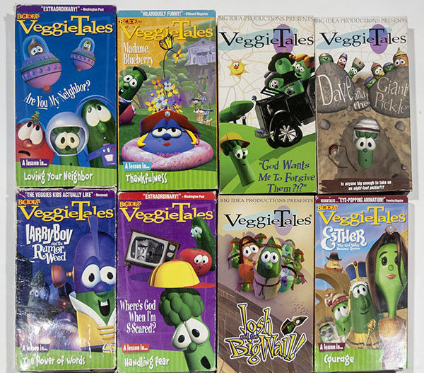 VEGGIE TALES VHS LOT OF 6 BIBLE LESSONS SELF ESTEEM VBS CHRISTIAN ...