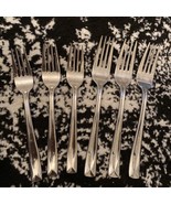 Oneida LINCOLN Glossy Stainless Flatware 3 Salad And 3 Dinner Forks!  EUC - $39.11
